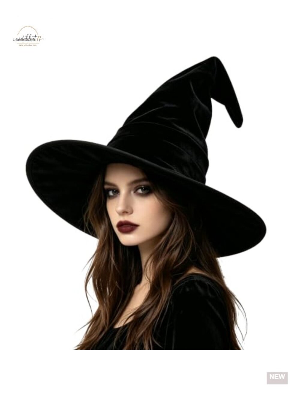 Witch Hat Women Adult Witches Velvet Wizard Cap Halloween Costume